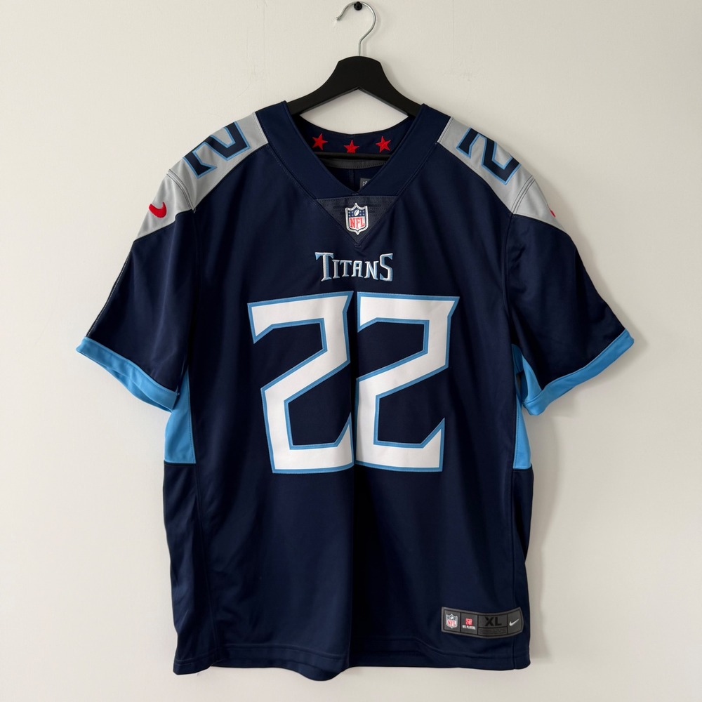 Nike Tennessee Titans Derrick Henry 22 NFL Jersey Navy Blue Mens XL Stitched